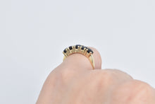 Load image into Gallery viewer, 14K Natural Sapphire Vintage Five Stone Band Ring Yellow Gold