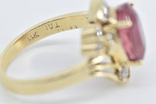 Load image into Gallery viewer, 14K Pink Tourmaline Baguette Diamond Statement Ring Yellow Gold
