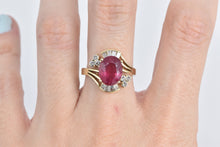 Load image into Gallery viewer, 14K Pink Tourmaline Baguette Diamond Statement Ring Yellow Gold