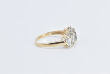 Load image into Gallery viewer, 14K Aquamarine Five Stone Diamond Accent Band Ring Yellow Gold