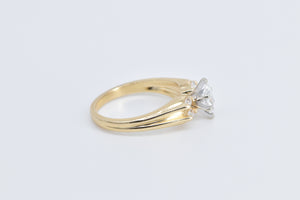 14K 0.70 Ctw Marquise Diamond Engagement Ring Yellow Gold