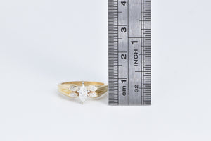 14K 0.70 Ctw Marquise Diamond Engagement Ring Yellow Gold