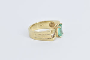 14K 2.35 Ctw Natural Emerald Baguette Diamond Ring Yellow Gold