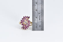 Load image into Gallery viewer, 14K Diamond Marquise Natural Ruby Spiral Cluster Ring Yellow Gold