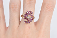 Load image into Gallery viewer, 14K Diamond Marquise Natural Ruby Spiral Cluster Ring Yellow Gold