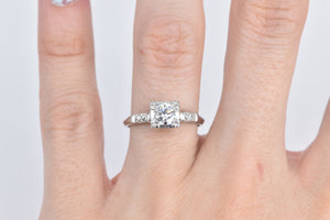 Platinum 1940's 0.76 Ctw Natural Diamond Engagement Ring