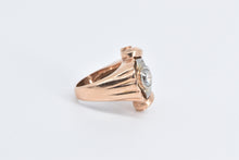 Load image into Gallery viewer, 14K 1930&#39;s Scallop Sea Shell Ruby CZ Diamond Ring Rose Gold