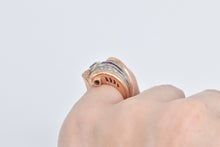 Load image into Gallery viewer, 14K 1930&#39;s Scallop Sea Shell Ruby CZ Diamond Ring Rose Gold