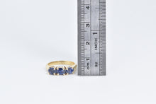 Load image into Gallery viewer, 14K Three Stone Natural Sapphire Vintage Ring Yellow Gold