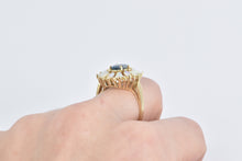 Load image into Gallery viewer, 14K Oval Blue Topaz Marquise Opal Flower Cocktail Ring Yellow Gold