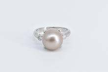 Load image into Gallery viewer, Platinum Champagne Pearl Natural Diamond Cocktail Ring