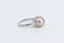 Load image into Gallery viewer, Platinum Champagne Pearl Natural Diamond Cocktail Ring