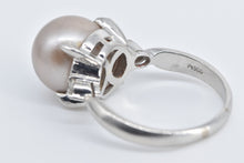 Load image into Gallery viewer, Platinum Champagne Pearl Natural Diamond Cocktail Ring