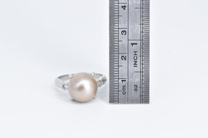 Platinum Champagne Pearl Natural Diamond Cocktail Ring