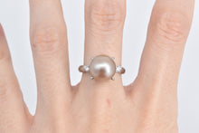 Load image into Gallery viewer, Platinum Champagne Pearl Natural Diamond Cocktail Ring