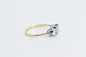 10K 0.83 Ctw 1930's Natural Diamond Engagement Ring Yellow Gold