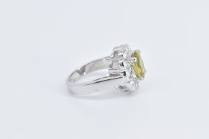 14K 2.10 Ctw Yellow Sapphire Diamond Engagement Ring White Gold