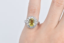 Load image into Gallery viewer, 14K 2.10 Ctw Yellow Sapphire Diamond Engagement Ring White Gold