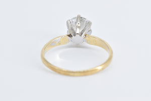 14K 0.94 Ct Natural Diamond Solitaire Engagement Ring Yellow Gold