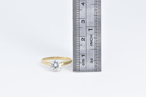 14K 0.94 Ct Natural Diamond Solitaire Engagement Ring Yellow Gold