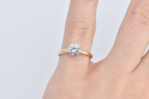 14K 0.94 Ct Natural Diamond Solitaire Engagement Ring Yellow Gold