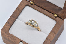 Load image into Gallery viewer, 14K 1940&#39;s Diamond Three Stone Promise Engagement Ring Yellow Gold