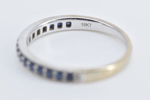 18K Bony Levy Sapphire Classic Wedding Band Ring White Gold