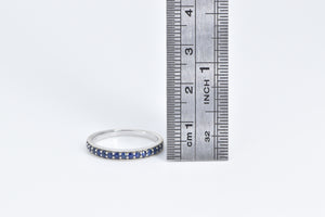 18K Bony Levy Sapphire Classic Wedding Band Ring White Gold