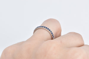 18K Bony Levy Sapphire Classic Wedding Band Ring White Gold