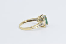 Load image into Gallery viewer, 14K Natural Emerald Diamond Halo Engagement Ring Yellow Gold