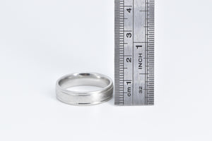 Platinum 5.9mm Grooved Benchmark Wedding Band Ring