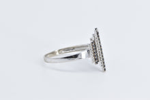 Load image into Gallery viewer, 14K Black &amp; White Diamond Staggered Bar Statement Ring White Gold