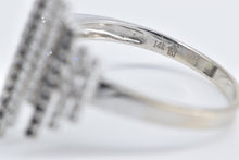 Load image into Gallery viewer, 14K Black &amp; White Diamond Staggered Bar Statement Ring White Gold