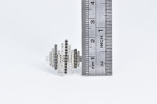 Load image into Gallery viewer, 14K Black &amp; White Diamond Staggered Bar Statement Ring White Gold