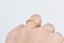 Load image into Gallery viewer, 18K Diamond Inset Squared Grooved Fashion Band Ring Yellow Gold