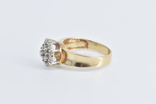 Load image into Gallery viewer, 10K Round Diamond Cluster Vintage Statement Ring Yellow Gold