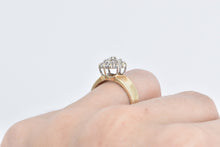 Load image into Gallery viewer, 10K Round Diamond Cluster Vintage Statement Ring Yellow Gold