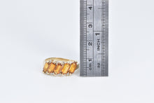 Load image into Gallery viewer, 10K Lozenge Cut Citrine Diamond Slanted Band Ring Yellow Gold