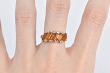 Load image into Gallery viewer, 10K Lozenge Cut Citrine Diamond Slanted Band Ring Yellow Gold