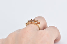 Load image into Gallery viewer, 10K Lozenge Cut Citrine Diamond Slanted Band Ring Yellow Gold