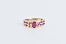 Load image into Gallery viewer, 14K Oval Natural Ruby Vintage Engagement Ring Yellow Gold