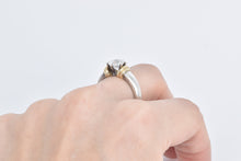 Load image into Gallery viewer, Sterling Silver 14k Gold CZ Solitaire Travel Engagement Ring