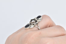 Load image into Gallery viewer, Sterling Silver Richard Begay Onyx CZ Native American Navajo Ring