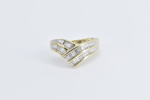 14K 1.70 Ctw Baguette Diamond Chevron Fashion Ring Yellow Gold