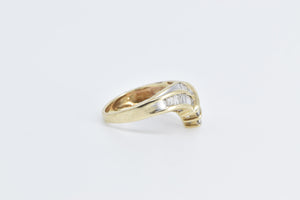 14K 1.70 Ctw Baguette Diamond Chevron Fashion Ring Yellow Gold