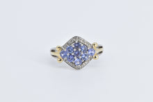 Load image into Gallery viewer, Sterling Silver 14k Gold Accent Tanzanite Vintage Diamond Ring