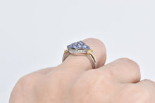 Load image into Gallery viewer, Sterling Silver 14k Gold Accent Tanzanite Vintage Diamond Ring