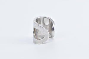 Sterling Silver Franco Pianegonda Designer Loop Curved Ring