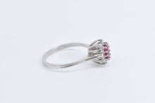 Load image into Gallery viewer, 14K 0.65 Ctw Oval Natural Ruby Diamond Halo Ring White Gold