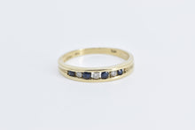 Load image into Gallery viewer, 10K Sapphire Diamond Vintage Wedding Band Ring Yellow Gold